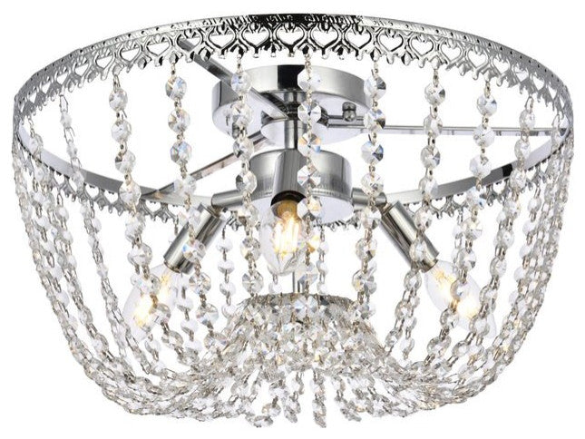 Elegant Lighting Kylie 3-Light Flush Mount Chrome