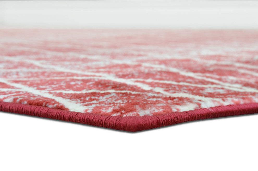Modern Accent Rug, Scarlet Red, 6'11"x4'11"