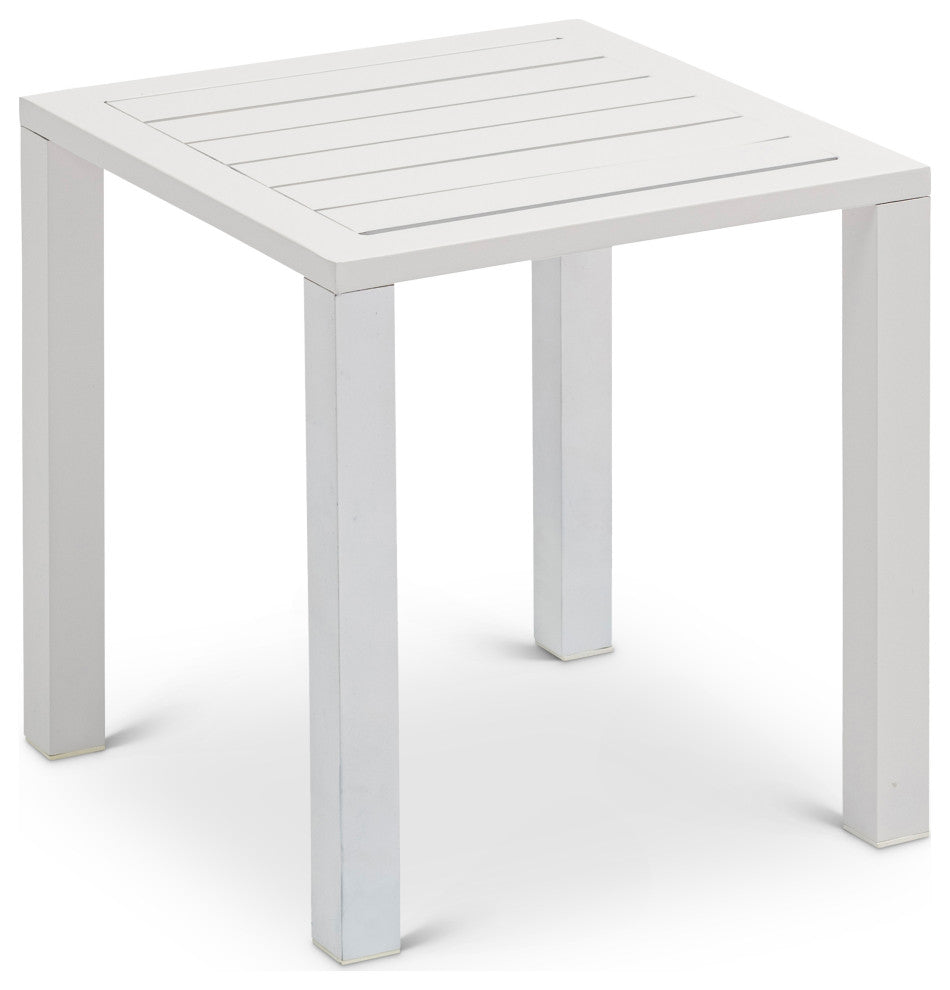 Maldives Outdoor Patio End Table, White