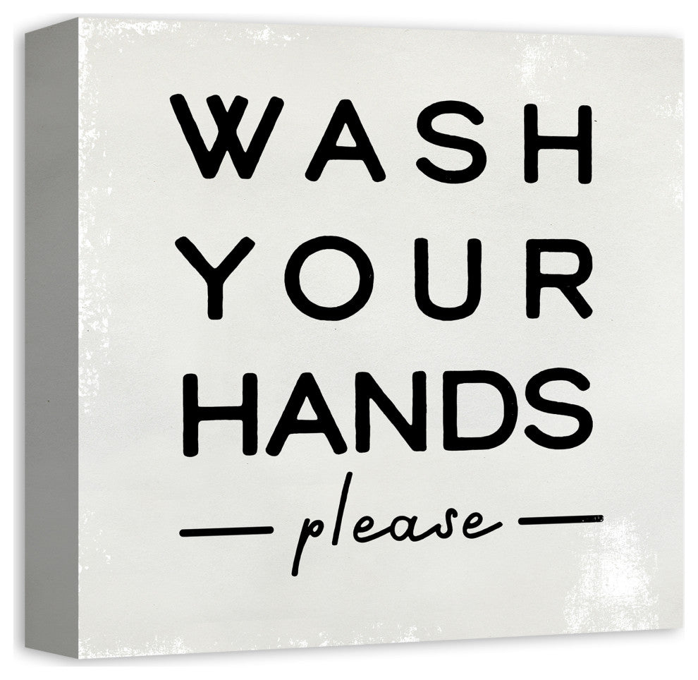 Wash Your Hands Please 12x12 Canvas Wall Art