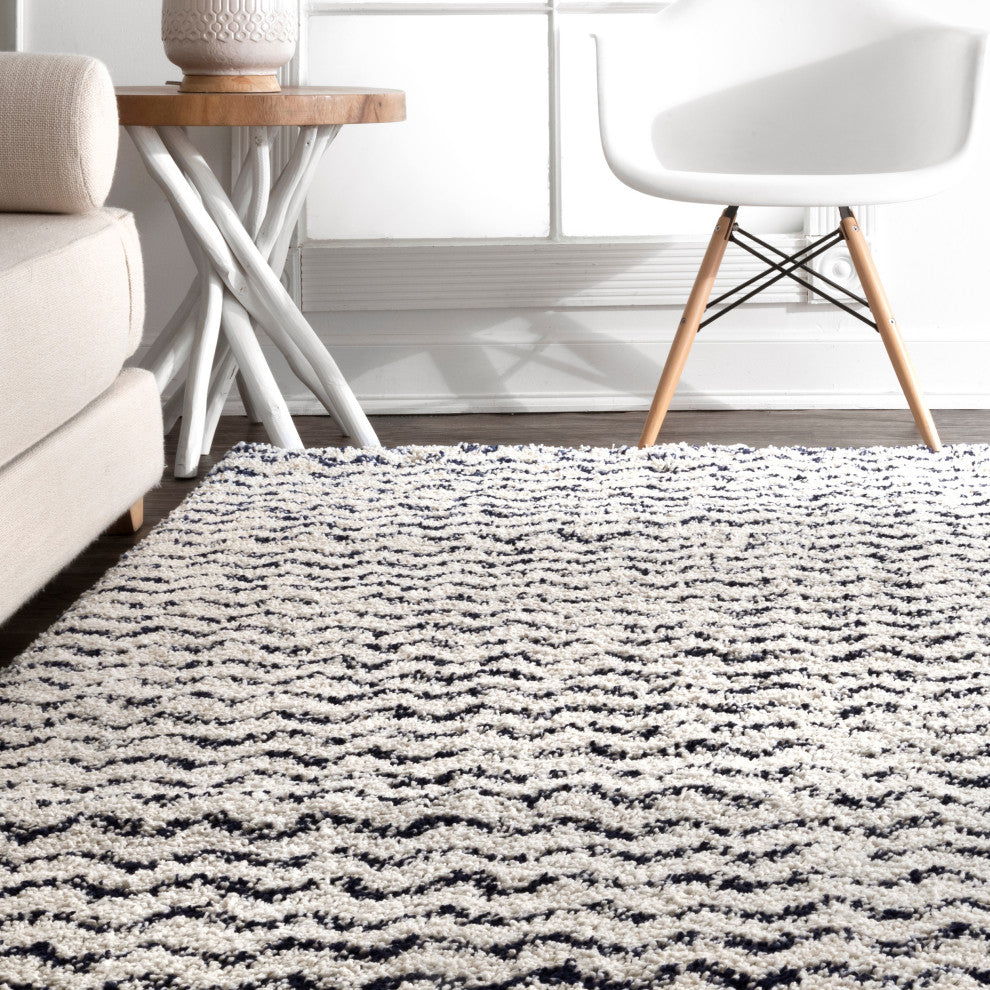 Nuloom Moroccan Chevron Area Rug, Navy 4'x6'