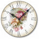 Vintage-Style Shabby Roses Clock, 10.5 Inch Diameter