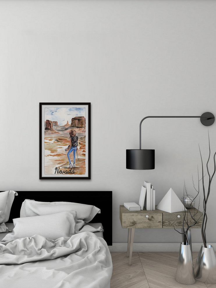 "Enjoy Nevada" Framed Painting Print, 8x12