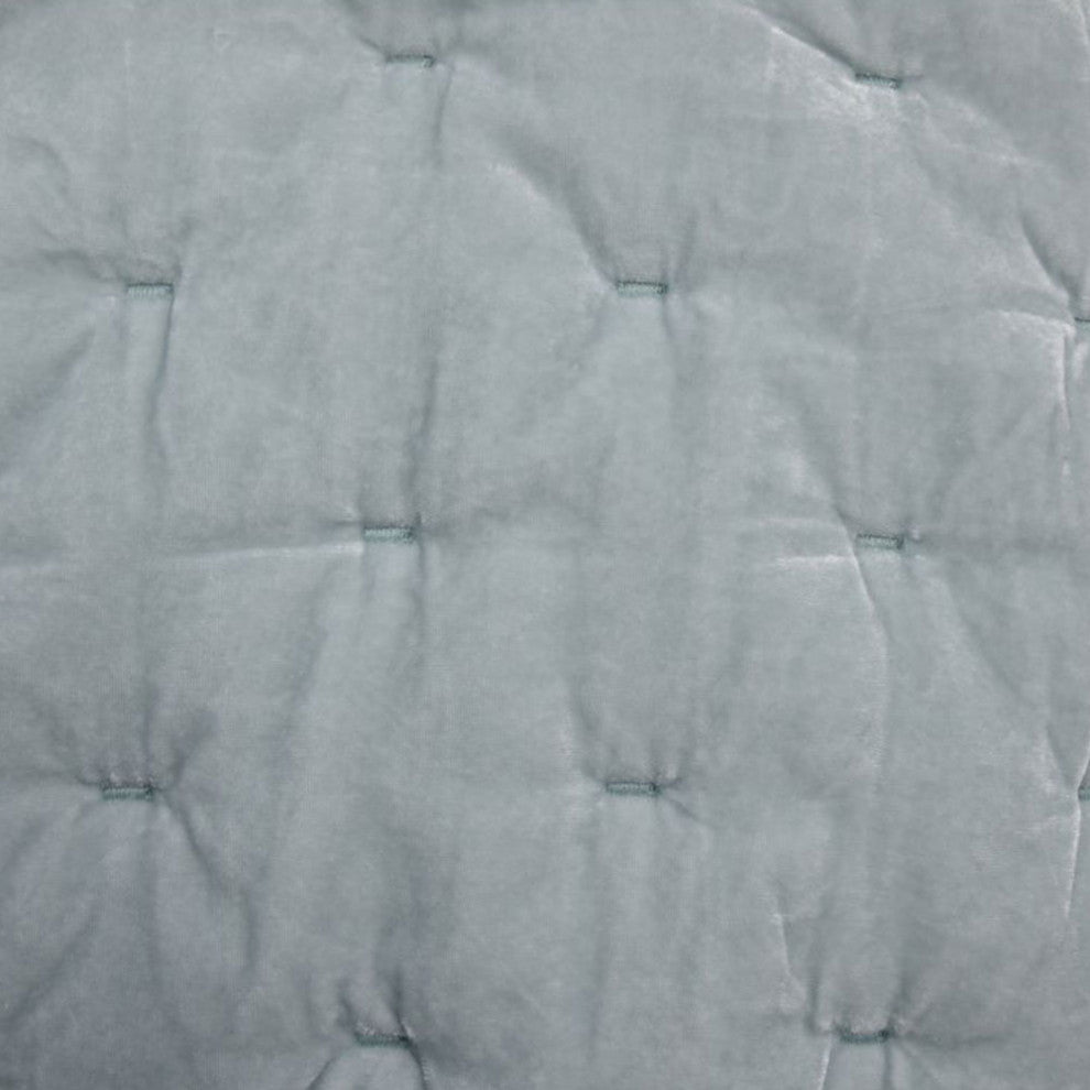 3-Piece HiEnd Accents Stella Faux Silk Velvet Quilt Set, Icy Blue, Queen