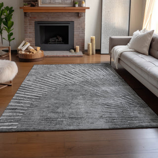 Premium Machine Washable Mayfield AMF542 Gray 5' x 7'6" Rug