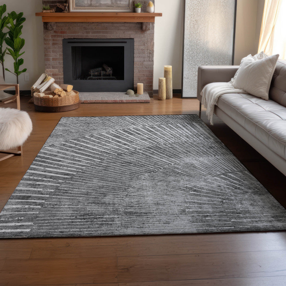 Premium Machine Washable Mayfield AMF542 Gray 5' x 7'6" Rug