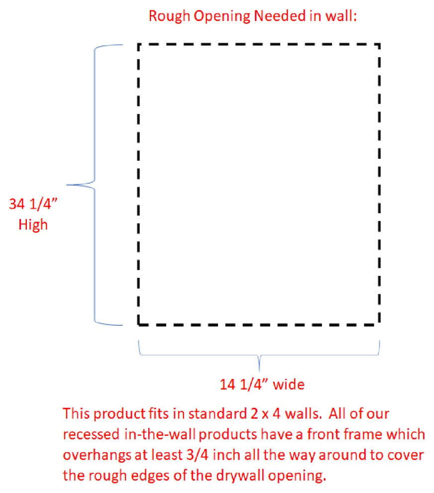 Delta Recessed Unfinished Medicine Cabinet 35.5h x 15.5w x 3.5d