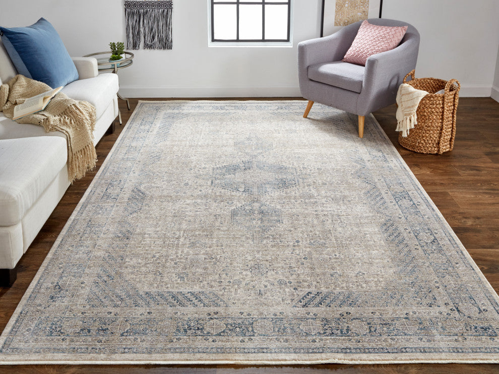 Weave & Wander Gilford Gray 2'8"x8' Power Loomed Area Rug