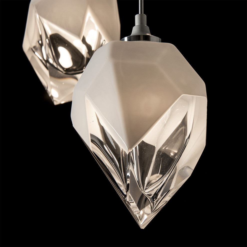 Chrysalis 5-Light Mixed Crystal Pendant White Finish- Long, White Crystal