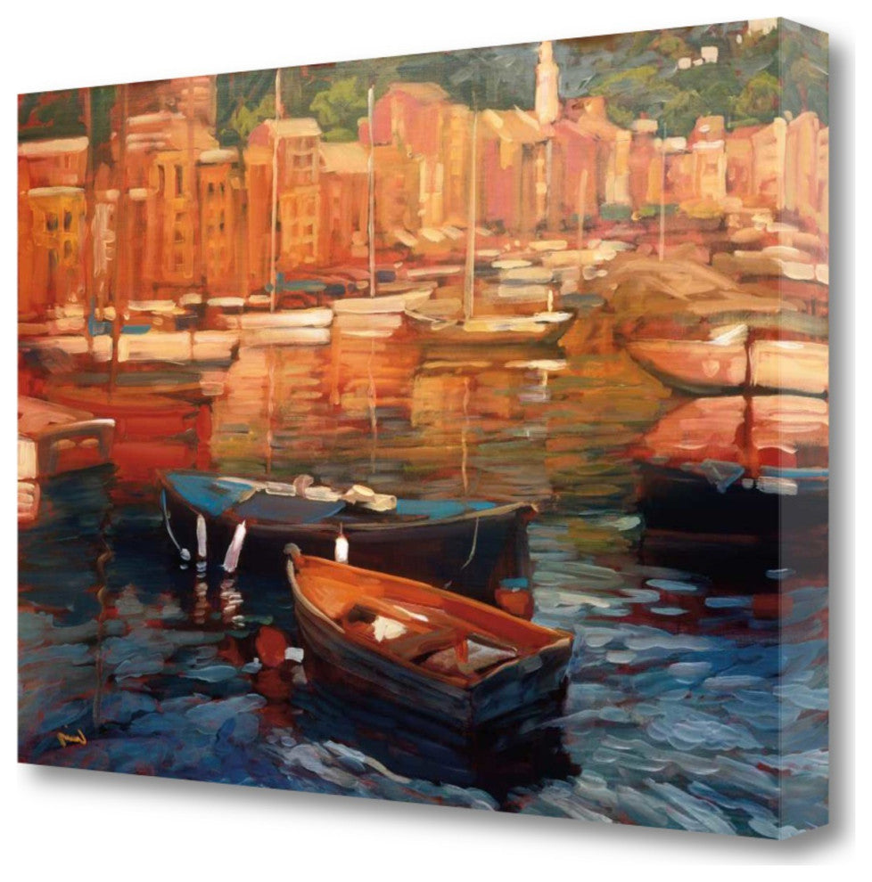 View of Italy Watercolor 2 Giclee Wrap Canvas Wall Art