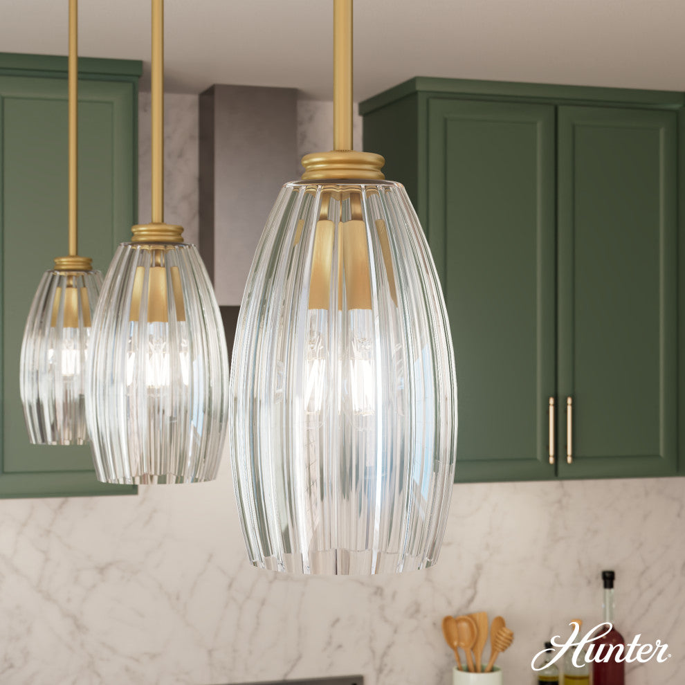 Rossmoor Luxe Gold With Clear Glass 1 Light Pendant