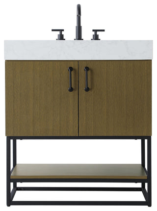 Home Living 30" Single Bathroom Vanity, Chestnut Brown