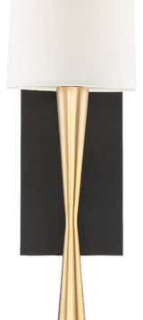 Trenton 1 Light Aged Brass and Black Wall Mount