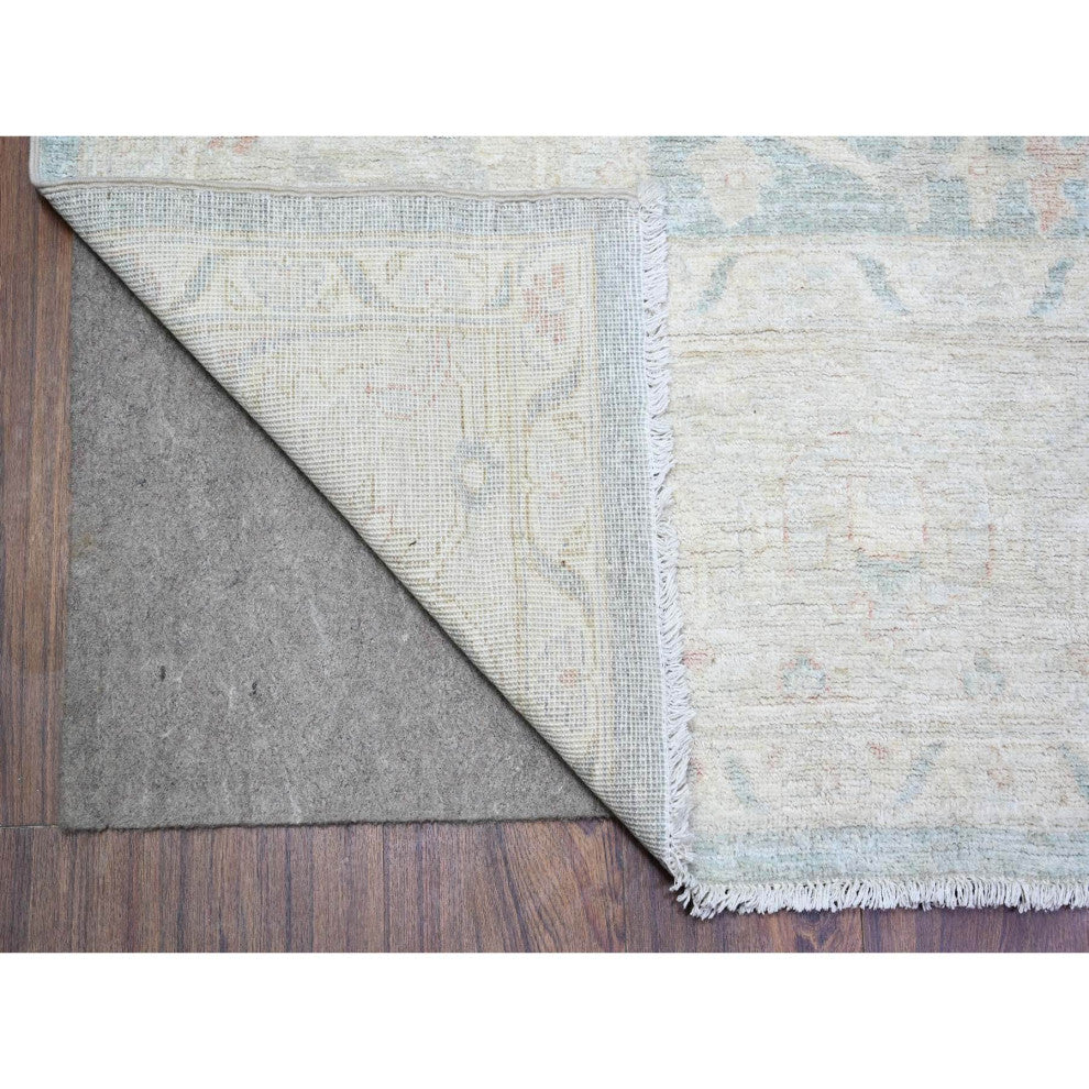 Cadet Gray Finer Peshawar Extra Soft Wool Hand Knotted Oriental Rug 7'11"x9'7"