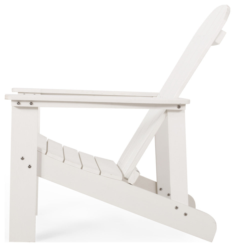 Anastasija Outdoor Faux Wood Adirondack Chair, White