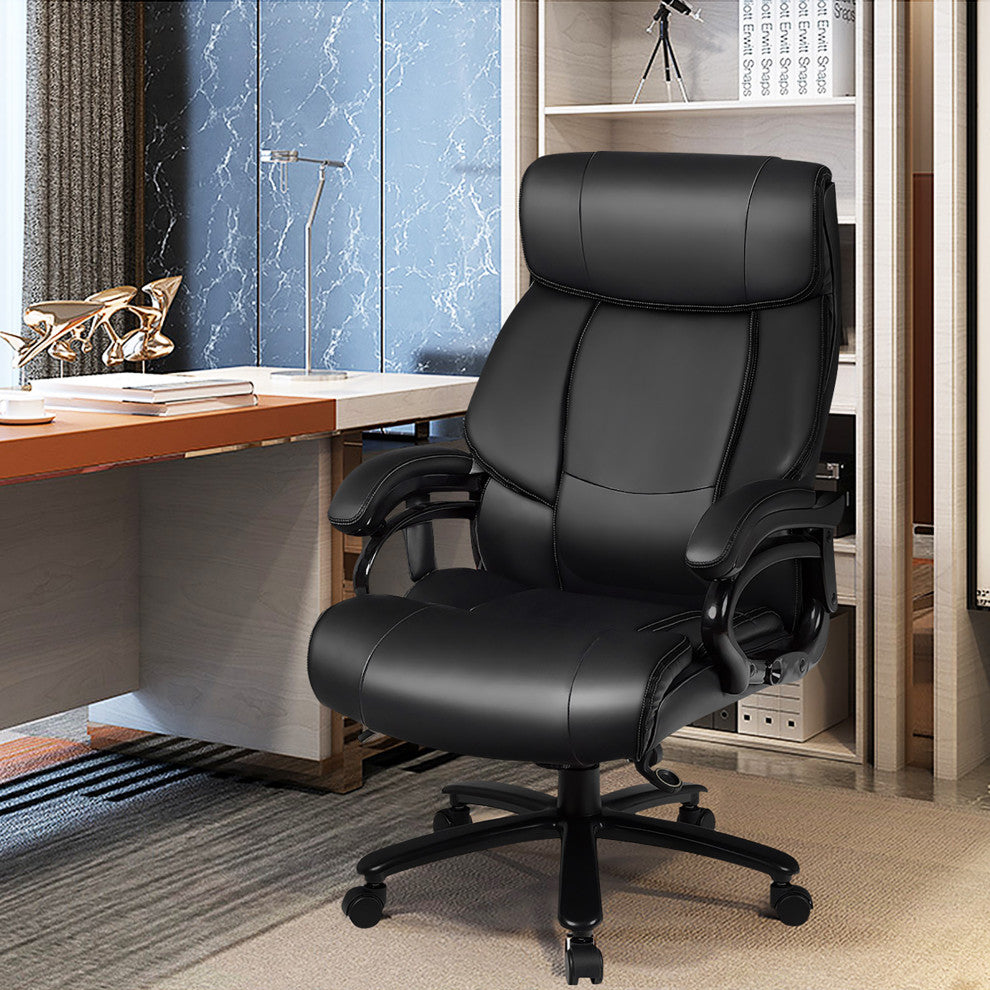 Big & Tall Office Chair 500lbs with 6-Point Massage Wide Seat & Padded Armrests
