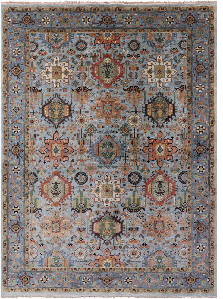 9' 1" X 12' 1" Handmade Persian Fine Serapi Wool Rug - Q11645