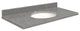 Quartz 43"x22" Vanity Top, White Bowl, Urban Grey, Single Hole