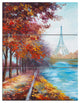 "Eiffel Tower View in Fall" Glossy Metal Wall Art, 3 Panels, 28"x36"