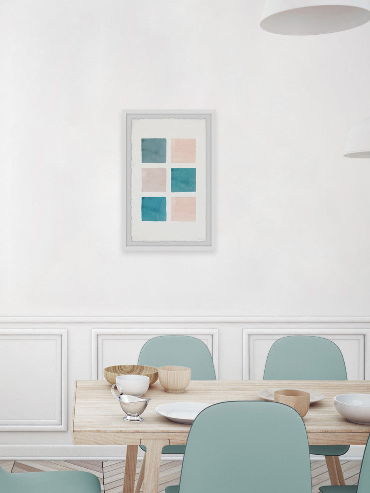 "Blues and Creams" Framed Painting Print, 16"x24"