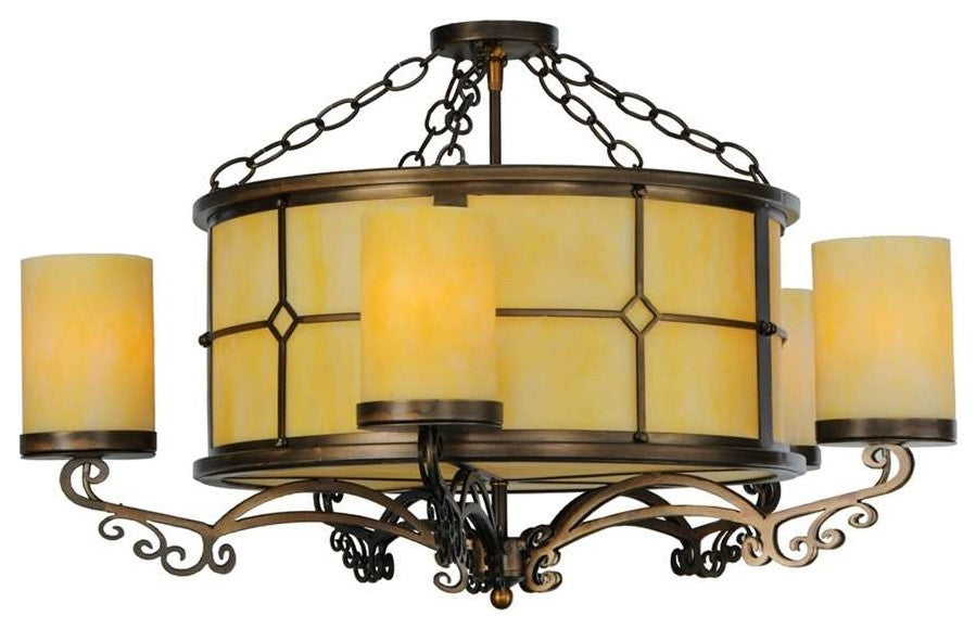30 Wide Standford 10 Light Semi-Flushmount