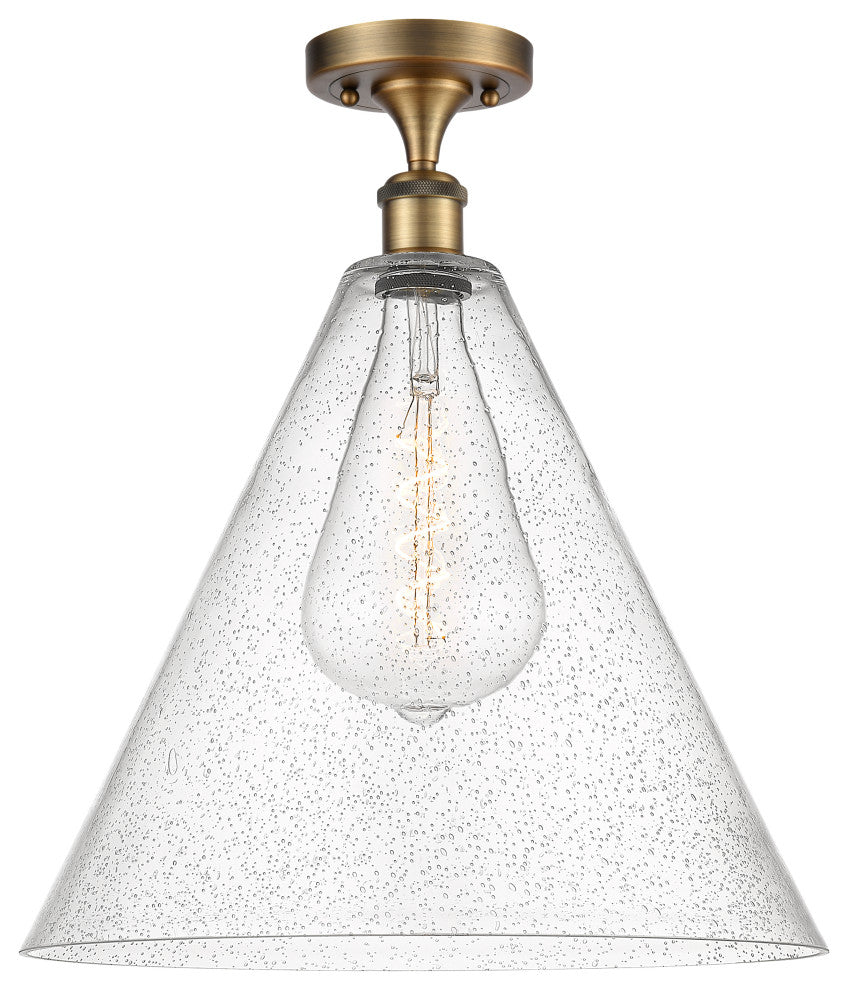 Innovations 516-1C-BB-GBC-164 1 Light Semi-Flush Mount, Brushed Brass