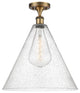 Innovations 516-1C-BB-GBC-164 1 Light Semi-Flush Mount, Brushed Brass