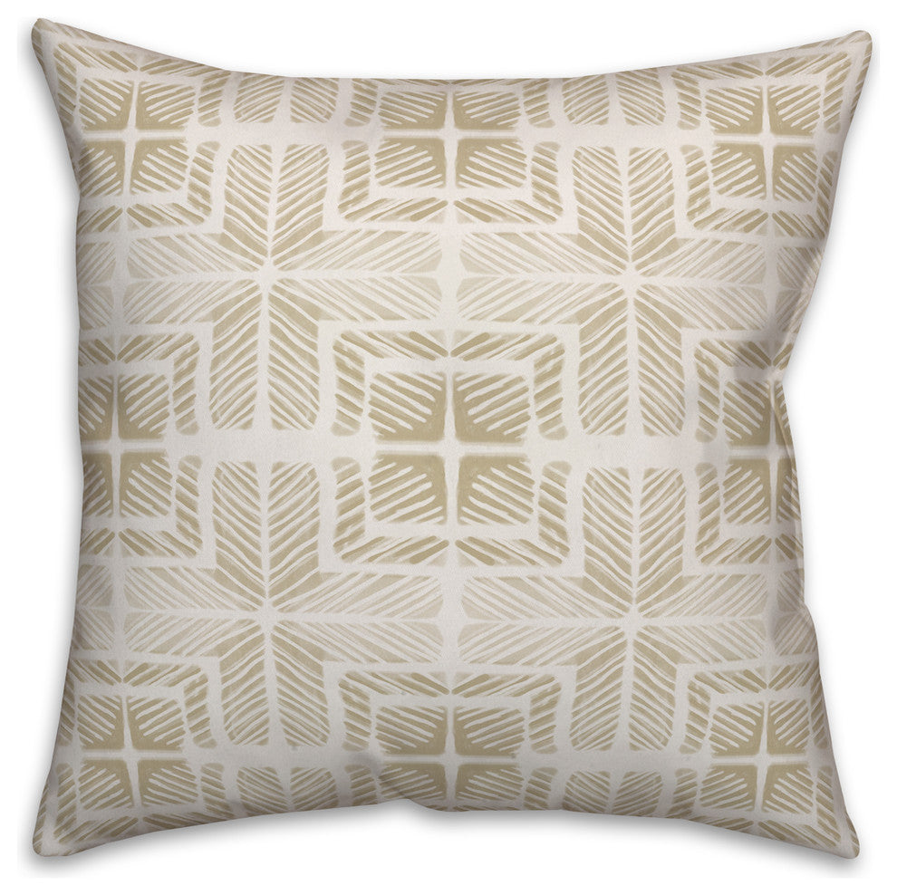 Taupe Shibori 16x16 Throw Pillow