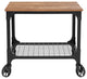 Grant Park Rustic Wood Grain and Industrial Iron Kitchen Serving and Bar Cart