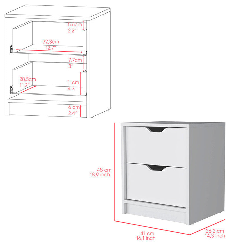 Nightstand Gandu, Bedroom, White