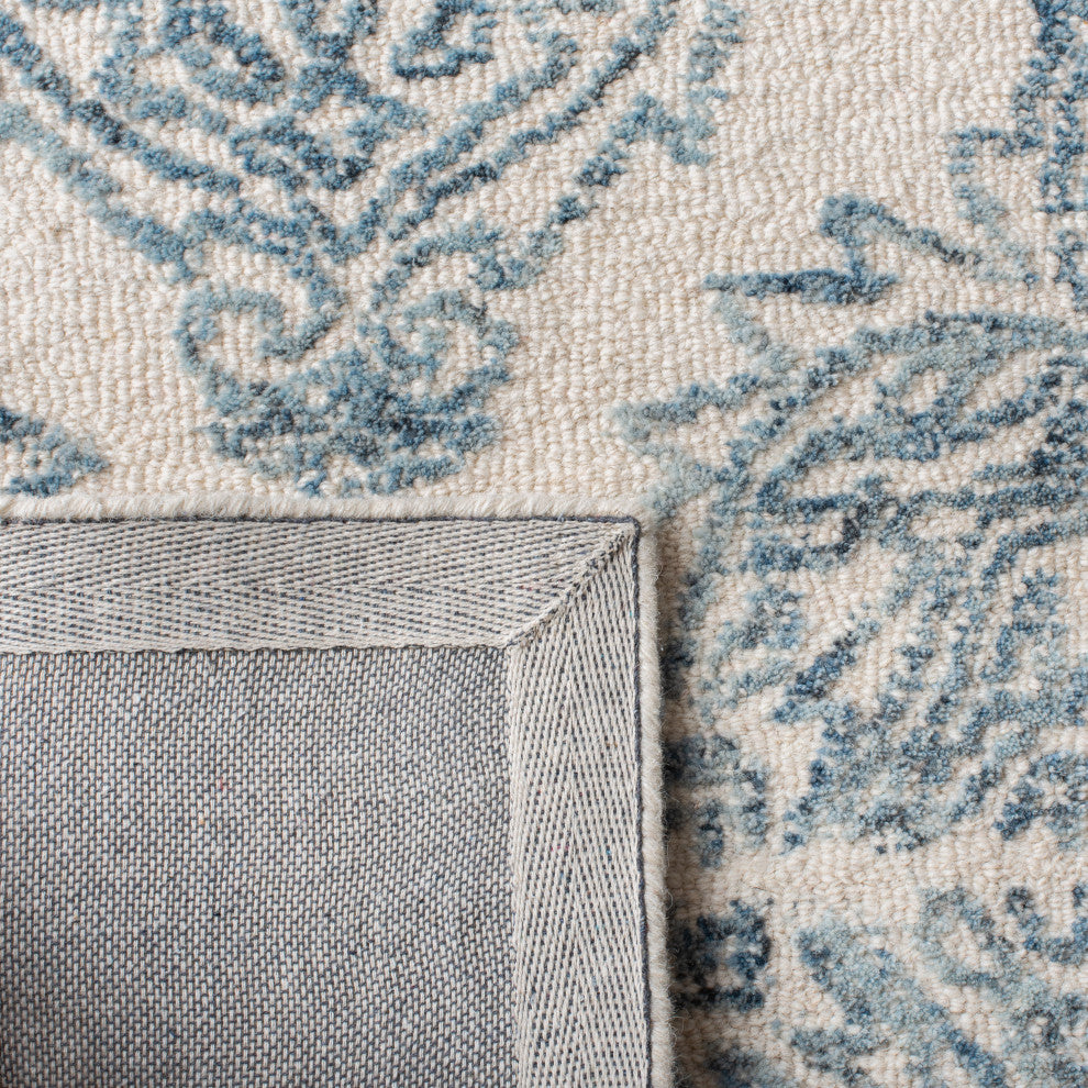 Safavieh Couture Abstract Collection, ABT346 Rug, Ivory/Blue, 4' Square