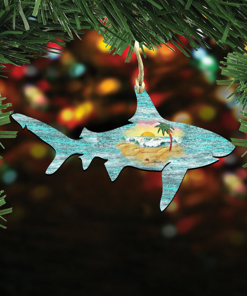 Shark Scenic Ornament, Set of 3