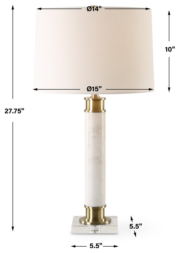 Uttermost Plinth White Marble Table Lamp