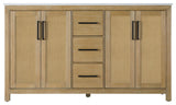 Home Living 60" Double Bathroom Vanity, Linen Oak
