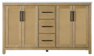 Home Living 60" Double Bathroom Vanity, Linen Oak