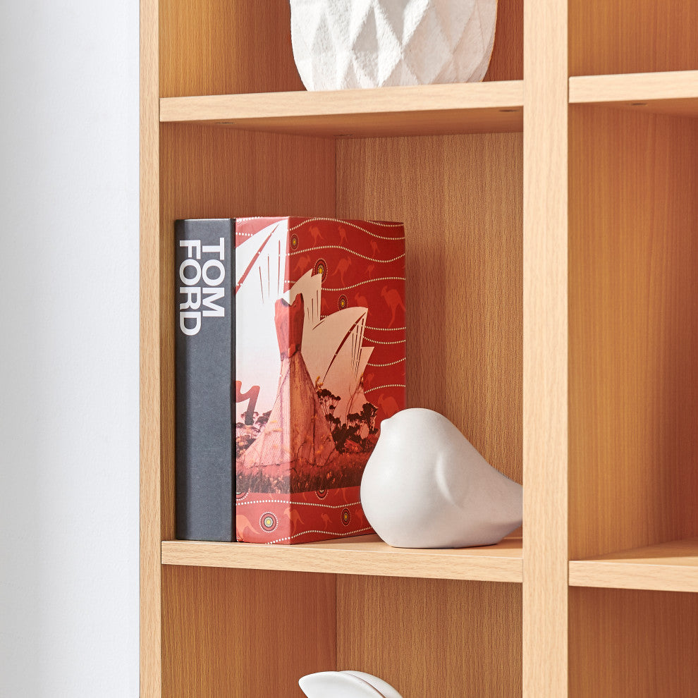 Marcel Cubes Modular Storage Organizer Cubby Cabinet Shelf, Set of 3, Beech