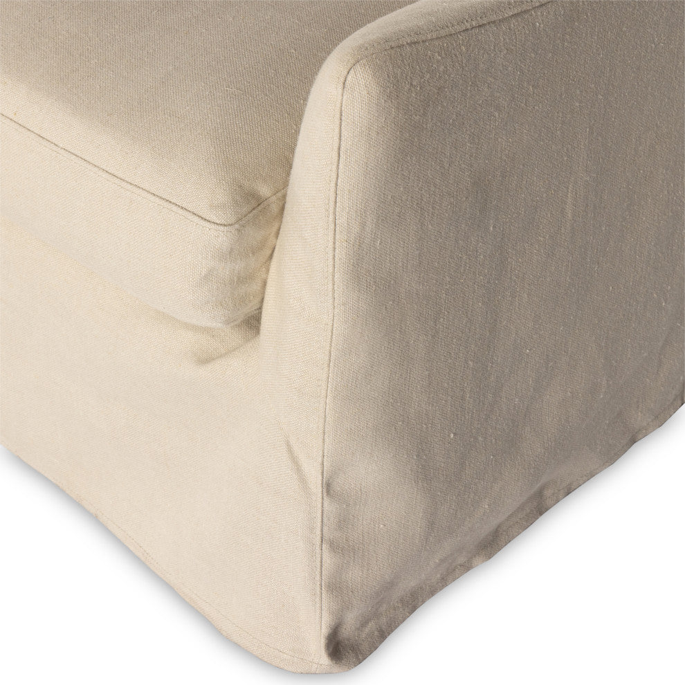 Monette Slipcover Swivel Chair-Natural