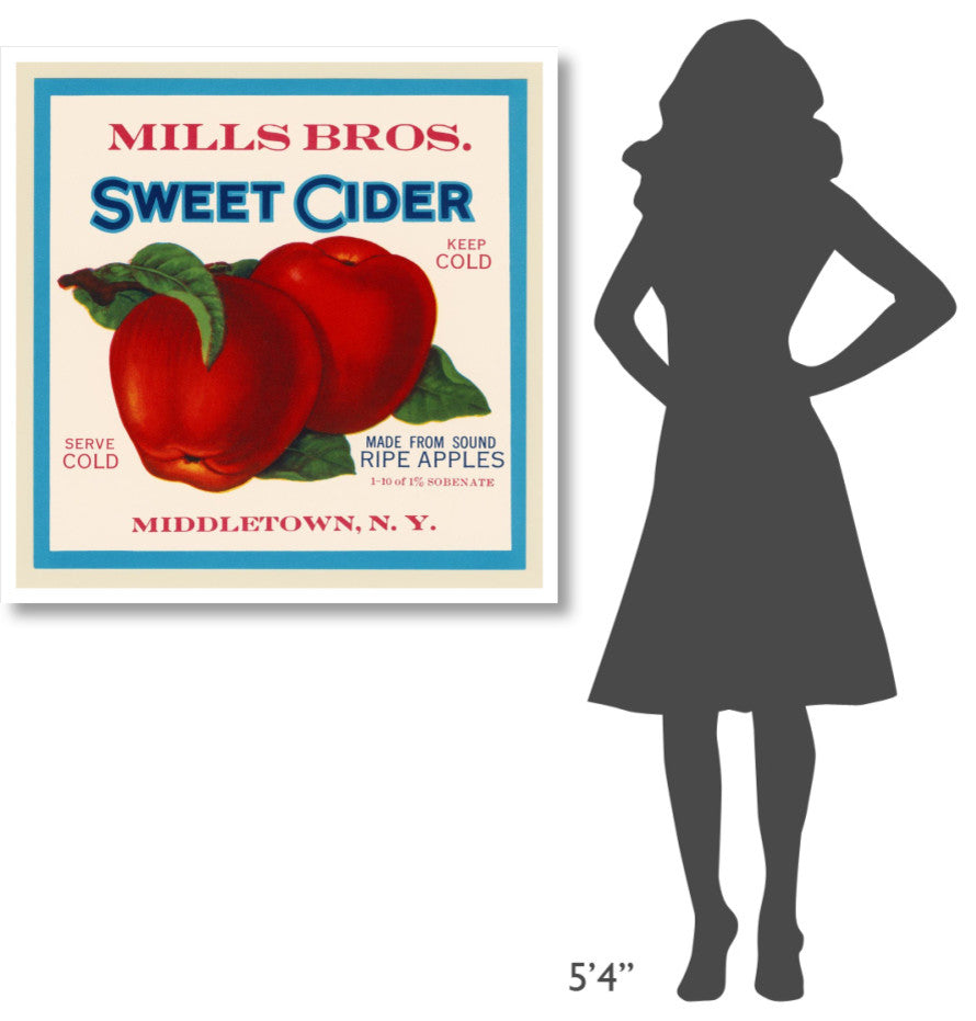 "Mills Bros. Sweet Cider" Digital Paper Print by Retrolabel, 38"x38"