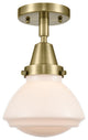 Innovations 447-1C-AB-G321-LED Olean 1 Light 6.75" Flush Mount, Antique Brass