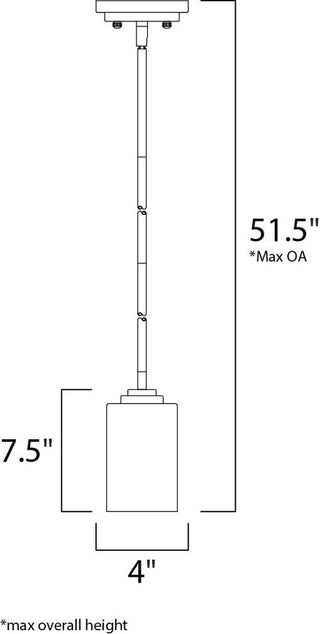 Maxim 90030 Deven 4"W Mini Pendant - Oil Rubbed Bronze / Satin White Glass