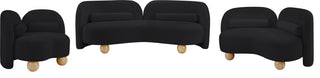 Daphne Upholstered Chair/Loveseat/Sofa, Black, Chenille Fabric, Chair