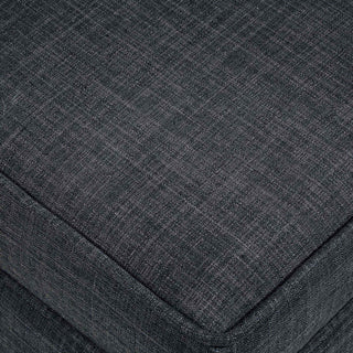 Lionel Linen Hidden Storage Castered Legs Ottoman Cube, Black