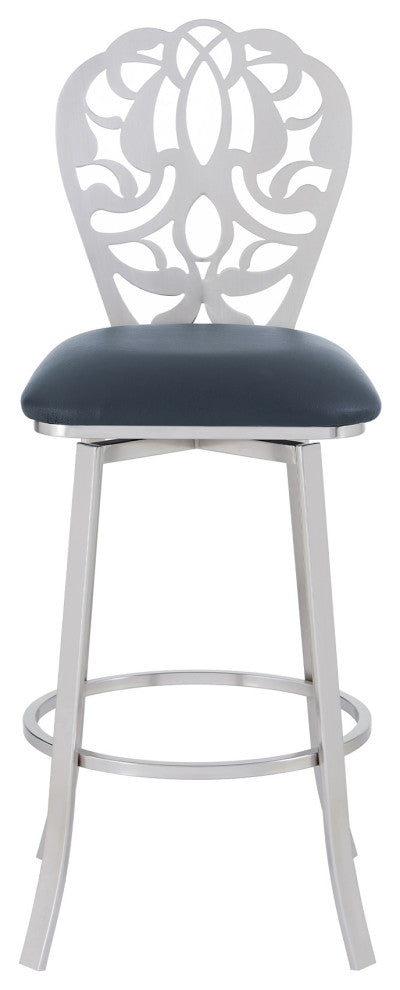 Barb Swivel Stool, Gray, 30" Bar Height
