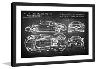 "Bugatti Chiron" Framed Painting Print, 24"x16"