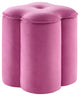 Rustic Manor Kayli Ottoman, Upholstered, Velvet, Fuchsia
