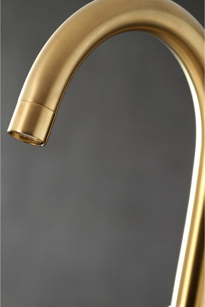 Aqua Vintage 7" Deck Mount Clawfoot Tub Faucet, Brushed Brass