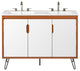 Energize 48" Double Sink Bathroom Vanity, Cherry White White