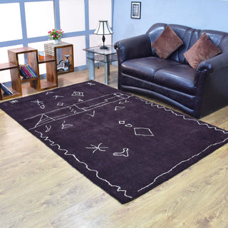 HAND KNOTTED LOOM SILK AREA RUGS-5'x8',Rectangle,Brown White,Contemporary