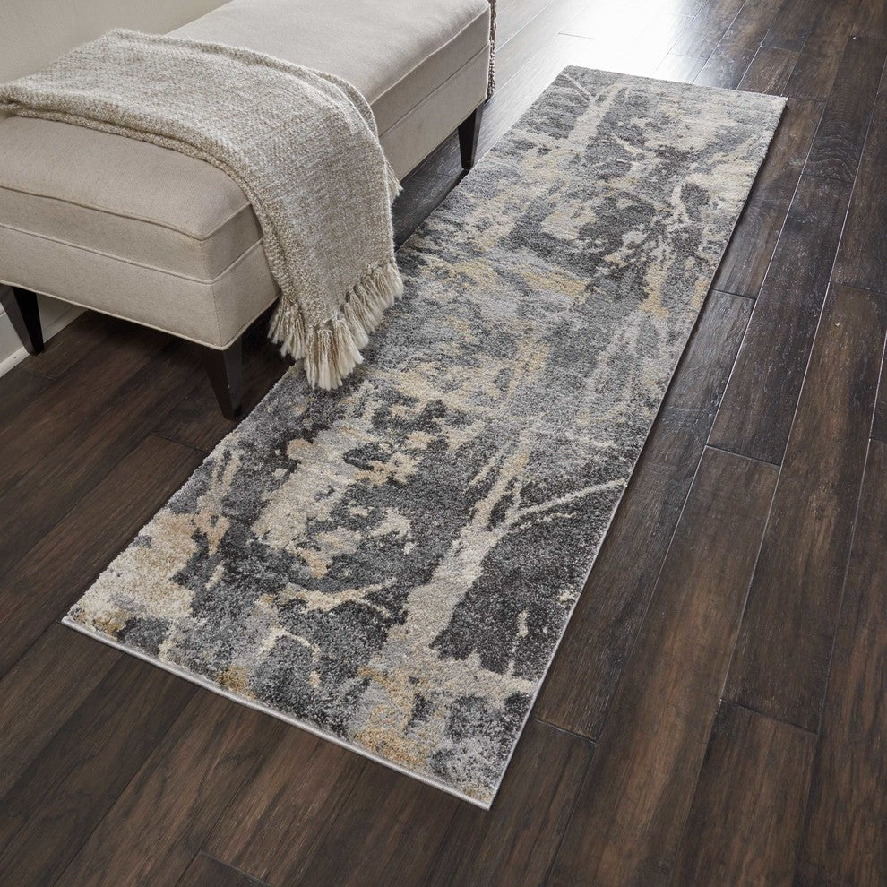 Nourison Fusion Gray Area Rug, 2'2"x7'6"