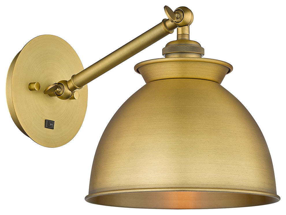 Ballston Adirondack 1-Light 8" Sconce-Arm Adjusts Up/Down, Brushed Brass